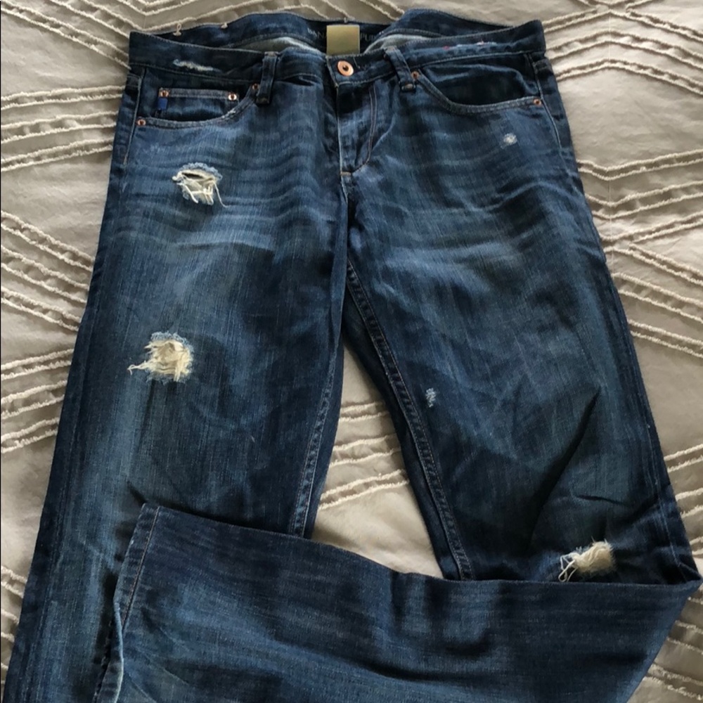 Banana Republic distressed straight leg jeans